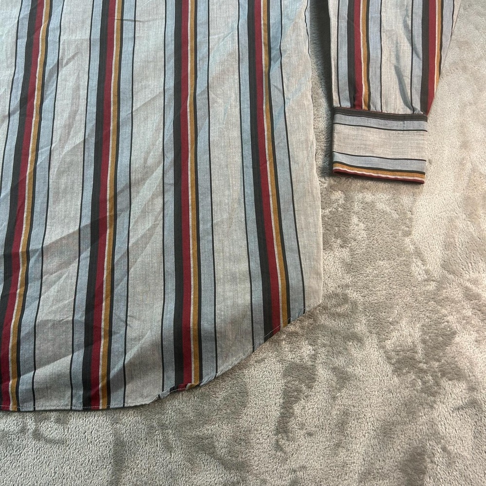 Ely Plains Shirt Mens Large Multicolor Stripe Western Snap Button Cowboy Pockets - Picture 10 of 14